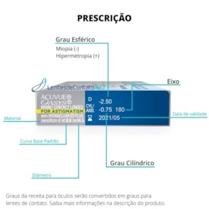 Lentes de Contato Acuvue Oasys Astigmatismo