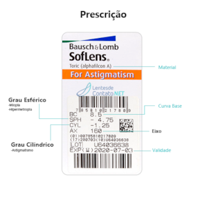 Lentes de contato Soflens Toric Astigmatismo Lentes de contato Soflens Toric Astigmatismo